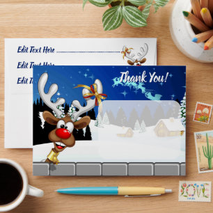 Funny Reindeer Peeking Christmas Meme Envelope