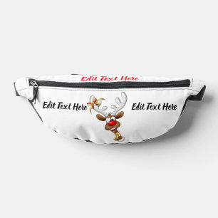 Funny Reindeer Peeking Christmas Meme  Fanny Pack
