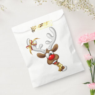 Funny Reindeer Peeking Christmas Meme  Favour Bag