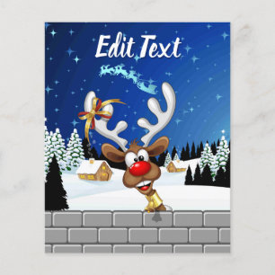 Funny Reindeer Peeking Christmas Meme  Flyer