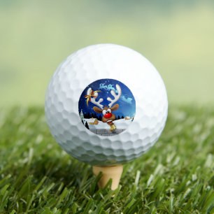 Funny Reindeer Peeking Christmas Meme  Golf Balls