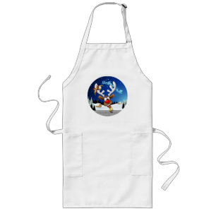 Funny Reindeer Peeking Christmas Meme  Long Apron
