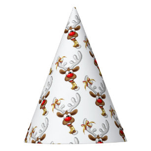 Funny Reindeer Peeking Christmas Meme  Party Hat