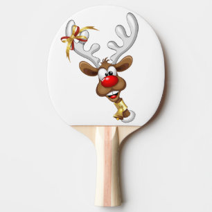 Funny Reindeer Peeking Christmas Meme  Ping Pong Paddle