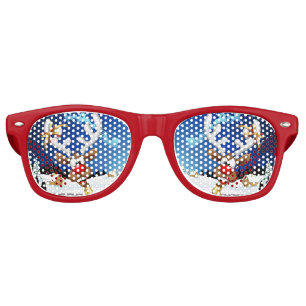 Funny Reindeer Peeking Christmas Meme  Retro Sunglasses