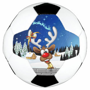 Funny Reindeer Peeking Christmas Meme  Soccer Ball