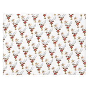 Funny Reindeer Peeking Christmas Meme  Tablecloth