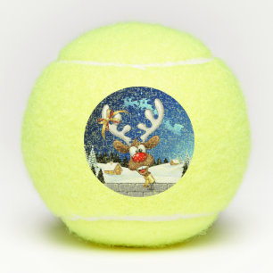 Funny Reindeer Peeking Christmas Meme  Tennis Balls