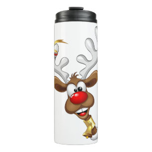 Funny Reindeer Peeking Christmas Meme  Thermal Tumbler