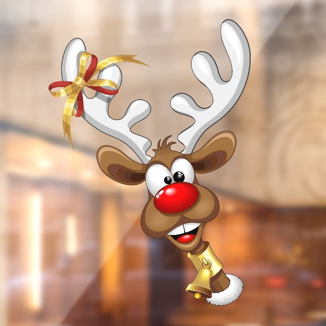 Funny Reindeer Peeking Christmas Meme  Window Cling (Sheet 2)