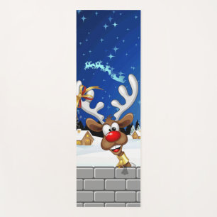 Funny Reindeer Peeking Christmas Meme  Yoga Mat