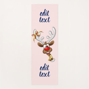 Funny Reindeer Peeking Christmas Meme  Yoga Mat