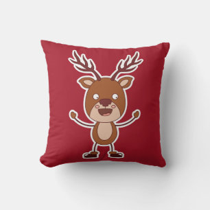 Funny Reindeer & Père Noël lance des oreillers