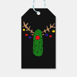 Funny Reindeer Pickle Christmas Cartoon Gift Tags