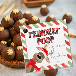Funny Reindeer Poop Christmas Favor Holiday Bag Favour Tags
