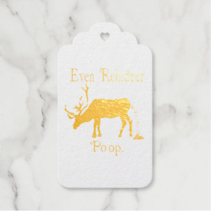 Funny Reindeer Poop Christmas Gift Tags