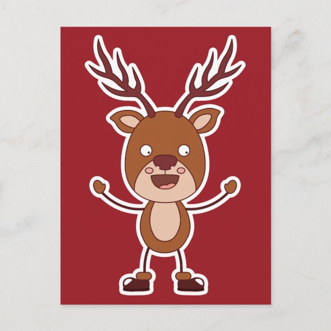 Funny Reindeer postcard (Front)