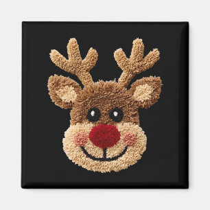 Funny Reindeer Rudolph Crochet Merry Christmas Xma Magnet