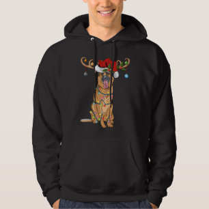 Funny Reindeer Santa Hat German Shepherd Christmas Hoodie