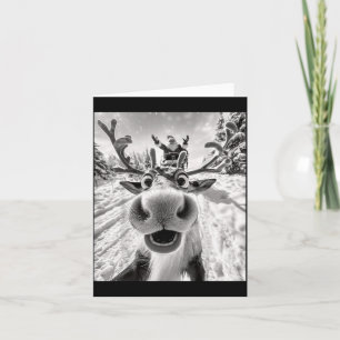 Funny Reindeer Selfie Christmas Card