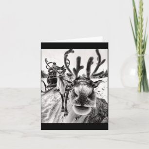 Funny Reindeer Selfie Christmas Card