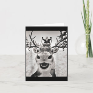 Funny Reindeer Selfie Christmas Santa Funny Kids Card