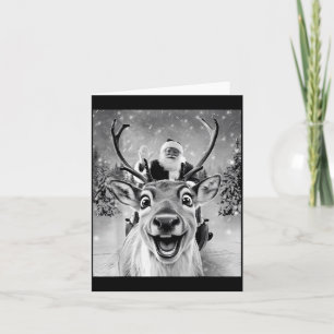 Funny Reindeer Selfie Santa Christmas Men Women Ki Card