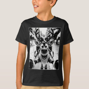 Funny Reindeer Selfie Santa Sleigh Christmas Holid T-Shirt