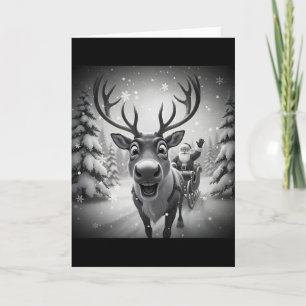 Funny Reindeer Selfie With Santa Merry Christmas H Card