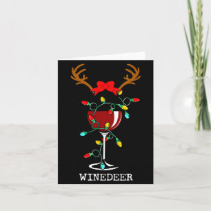 Funny Reindeer Winedeer Reinbeer Matching Couples  Card