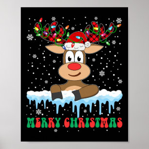 Funny Reindeer Xmas Family Merry Christmas  Poster
