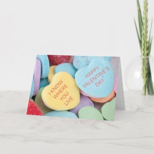 Funny Rejeté Coeurs de bonbons Carte Saint-Valenti