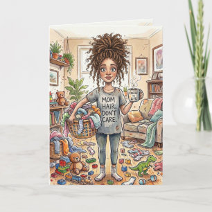Funny Relatable Tired Mom Messy House Mother's Day Holiday Card