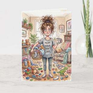 Funny Relatable Tired Mom Messy House Mother's Day Holiday Card