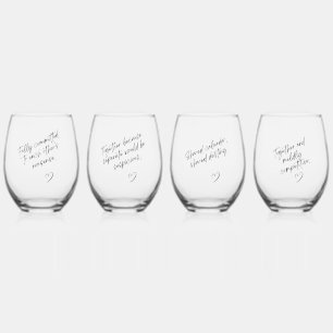 Funny Relationship Sayings Wedding Anniversary   Stemless Wine Glass