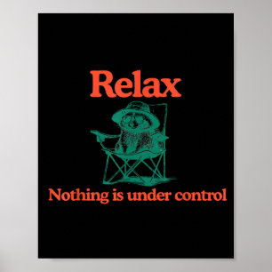 Funny Relax Nothing is Under Control Raccoon Poster