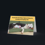 Funny Relaxed Dog with Wine Birthday Card<br><div class="desc">Vegas the rescue dog has a special skill,  he knows how to relax! This card is perfect for anyone who likes their wine,  needs to relax,  or loves dogs,  or better yet - all of the above!

Barley cards exclusively features rescue animal models,  and gives back to humane societies.</div>