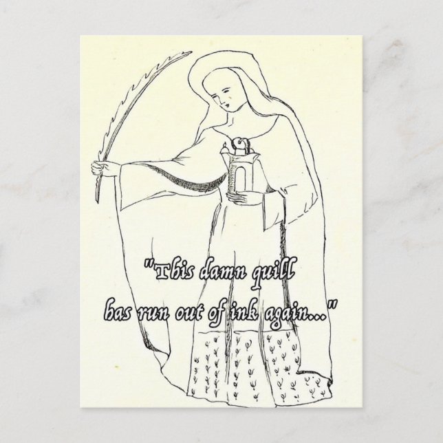 Funny Religieux Carte de voeux Quill Anniversaire  (Devant)