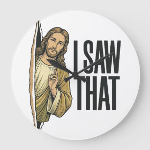 Funny Religious I Saw That Vintage Large Clock