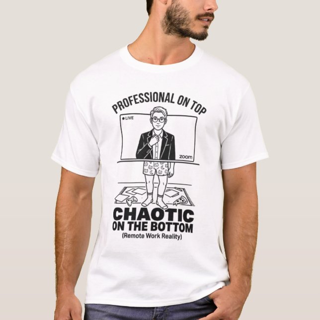 Funny Remote Work Reality  T-Shirt (Front)