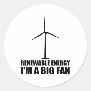 Funny Renewable Energy Environmental Gift Cool Win Classic Round Sticker