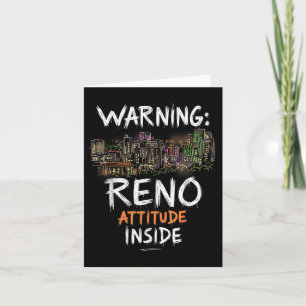 Funny Reno Nevada Night Skyline Vintage  Card