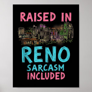 Funny Reno Nevada Night Skyline Vintage Tank Top  Poster