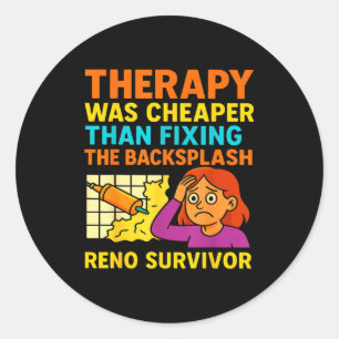 Funny Renovation Remodeling Diy Construction New H Classic Round Sticker