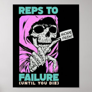 Funny Reps To Failure Weightlifting Bodybuilding F Poster