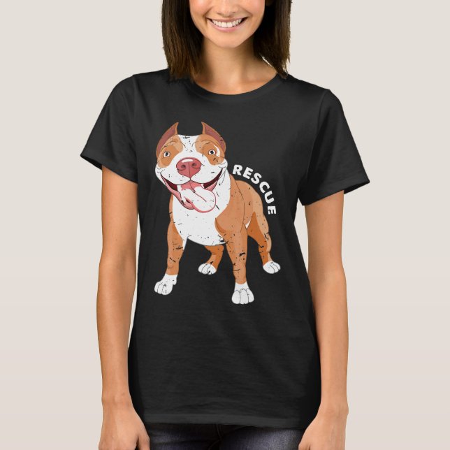 Funny Rescue Dog Pitbull Mom Costume Adopting Dog  T-Shirt (Front)