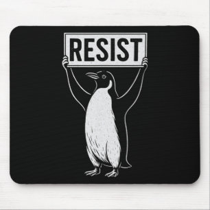 Funny Resist Penguin Activism Graphic Design Vinta Mouse Pad