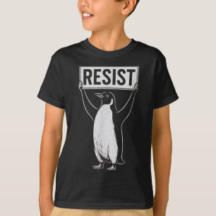 Funny Resist Penguin Activism Graphic Design Vinta T-Shirt