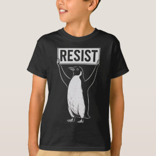Funny Resist Penguin Activism Graphic Design Vinta T-Shirt