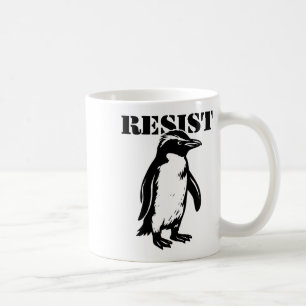 Funny Resist Penguin Protest Against Tariffs Coffee Mug